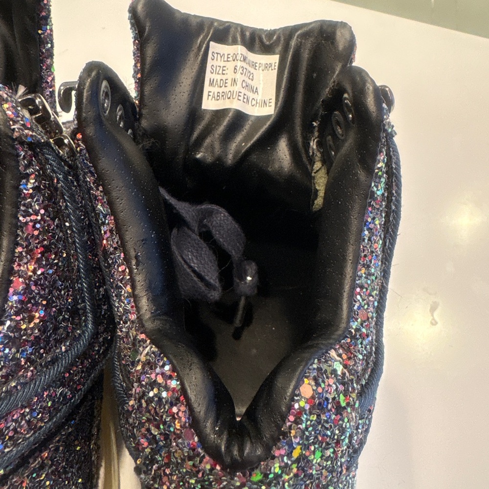 YRU Sparkle Black Multicolor Sneakers - Picture 3 of 9
